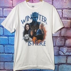 Game of Thrones White Graphic T-Shirt Large SAVS Brand